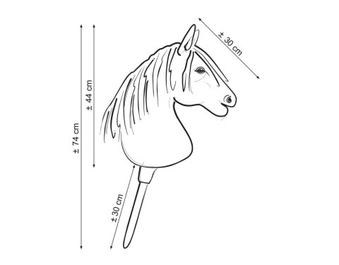Hobby Horse Duży koń na kiju Premium - biały A3 Hobby Horse Duży koń na kiju Premium - biały A3
