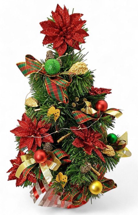 GOTOWA MINI CHOINKA UBRANA ŚWIĄTECZNA DEKORACJA 40cm + LED GOTOWA MINI CHOINKA UBRANA ŚWIĄTECZNA DEKORACJA 40cm + LED
