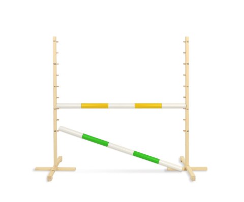 Przeszkoda skokowa do Hobby Horse 120cm, dwie belki - żółta i zielona Przeszkoda skokowa do Hobby Horse 120cm, dwie belki - żółta i zielona
