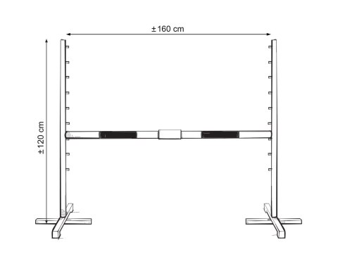 Przeszkoda skokowa do Hobby Horse 160cm, h-120 cm, dwie belki - żółta i zielona
