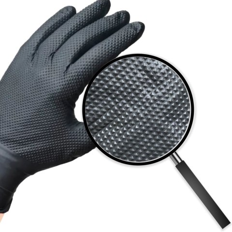 Rękawice ochronne nitrylowe czarne 100 sztuk - grube rozmiar XL Rękawice ochronne nitrylowe czarne 100 sztuk - grube rozmiar XL
