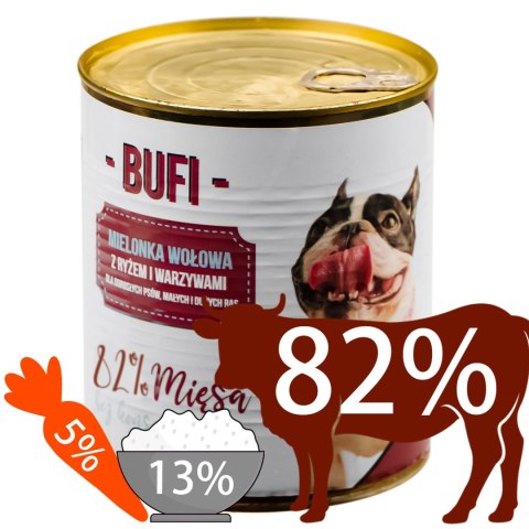 Bufi Karma dla Psów Premium - 82% mięsa 415g Bufi Karma dla Psów Premium - 82% mięsa 415g