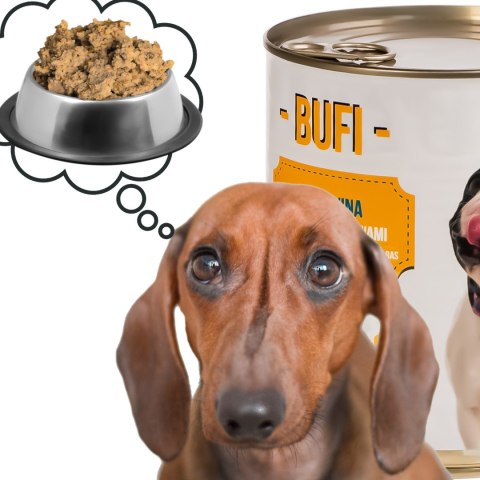 Bufi Karma dla Psów Premium - 82% mięsa wołowego 830g Bufi Karma dla Psów Premium - 82% mięsa wołowego 830g
