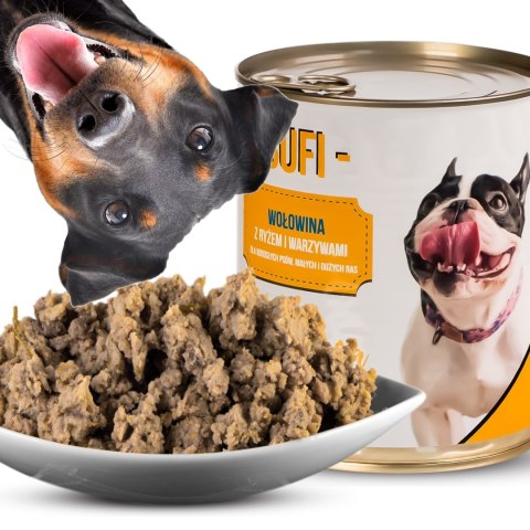 Bufi Karma dla Psów Premium - 82% mięsa wołowego 830g Bufi Karma dla Psów Premium - 82% mięsa wołowego 830g