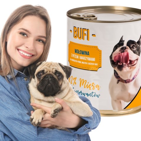 Bufi Karma dla Psów Premium - 82% mięsa wołowego 830g Bufi Karma dla Psów Premium - 82% mięsa wołowego 830g