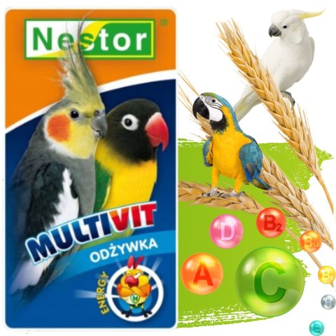 ODŻYWKA MULTIVIT PAPUGA ŚREDNIA KARMA DLA DZIKICH PTAKÓW WITAMINY NESTOR