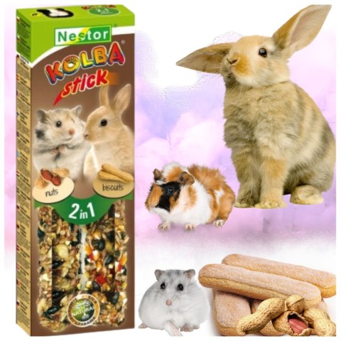 PRZYSMAKI KARMA NESTOR KOLBA 2 W 1 DLA GRYZONI CHOMIKA BISZKOPTY I ORZECHY