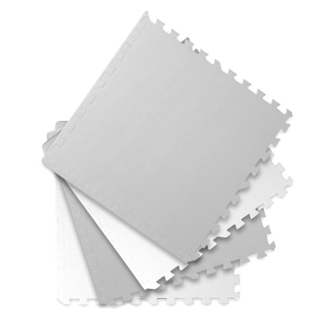 Duża mata piankowa, puzzle 4 szt białe i szare Duża mata piankowa, puzzle 4 szt białe i szare