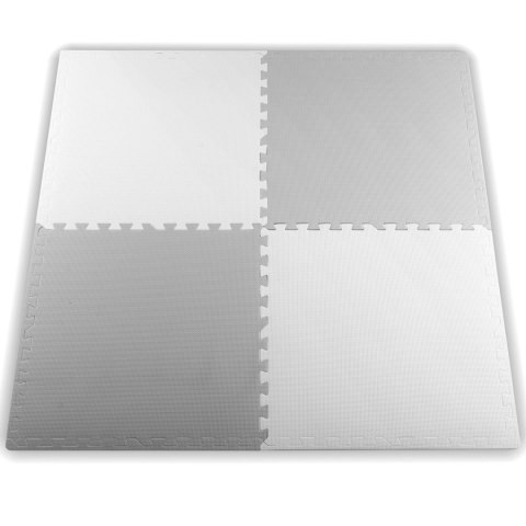 Duża mata piankowa, puzzle 4 szt białe i szare Duża mata piankowa, puzzle 4 szt białe i szare
