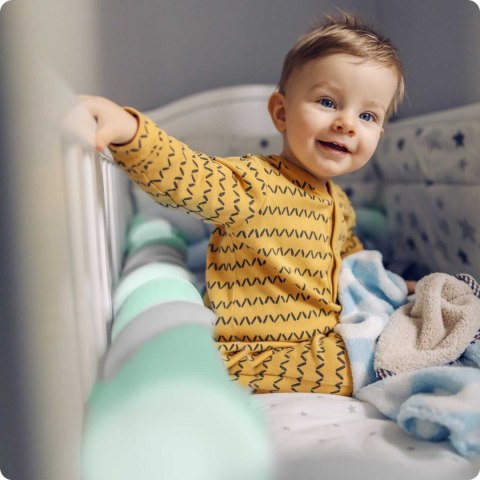 Otulacz do łóżeczka Ricokids 3m - miętowo-szary Otulacz do łóżeczka Ricokids 3m - miętowo-szary