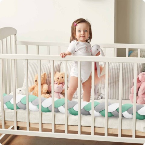 Otulacz do łóżeczka Ricokids 3m - miętowo-szary Otulacz do łóżeczka Ricokids 3m - miętowo-szary