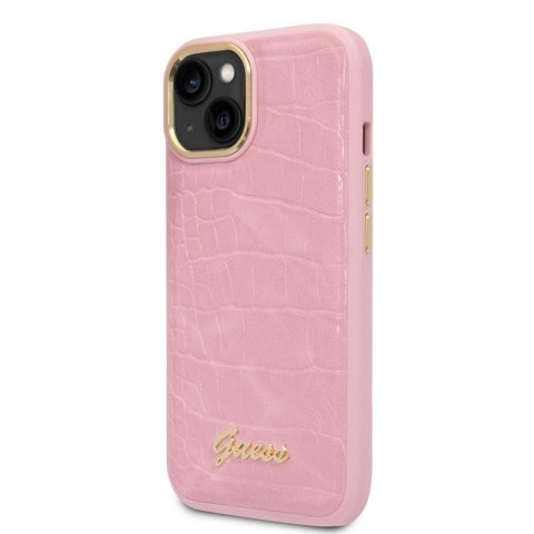 Guess Croco Collection - Etui iPhone 14 Plus (różowy) Guess Croco Collection - Etui iPhone 14 Plus (różowy)