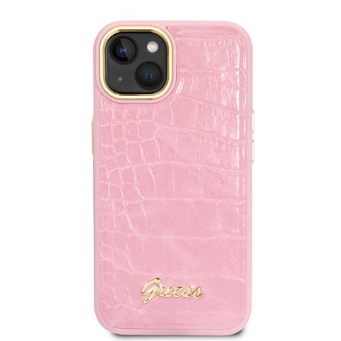 Guess Croco Collection - Etui iPhone 14 Plus (różowy) Guess Croco Collection - Etui iPhone 14 Plus (różowy)