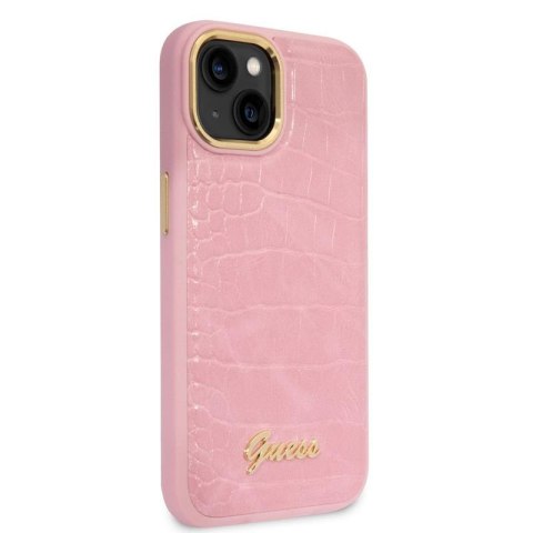 Guess Croco Collection - Etui iPhone 14 Plus (różowy) Guess Croco Collection - Etui iPhone 14 Plus (różowy)