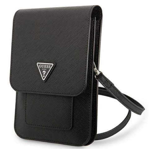 Guess Wallet Saffiano Triangle Logo Phone Bag - Torba na smartfona i akcesoria (Black) Guess Wallet Saffiano Triangle Logo Phone Bag - Torba na smartfona i akcesoria (Black)