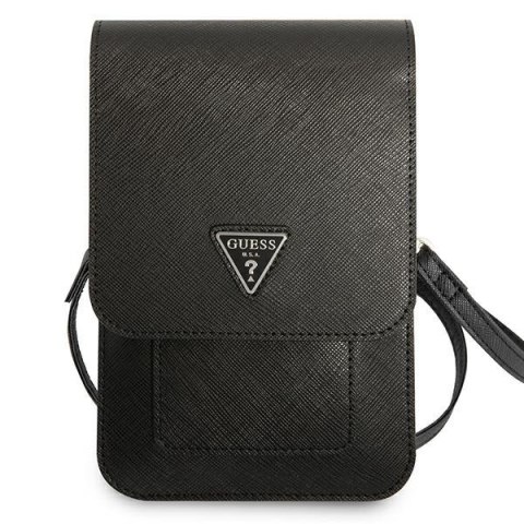 Guess Wallet Saffiano Triangle Logo Phone Bag - Torba na smartfona i akcesoria (Black) Guess Wallet Saffiano Triangle Logo Phone Bag - Torba na smartfona i akcesoria (Black)