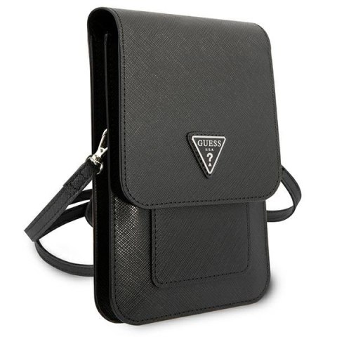 Guess Wallet Saffiano Triangle Logo Phone Bag - Torba na smartfona i akcesoria (Black) Guess Wallet Saffiano Triangle Logo Phone Bag - Torba na smartfona i akcesoria (Black)