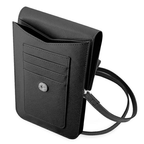 Guess Wallet Saffiano Triangle Logo Phone Bag - Torba na smartfona i akcesoria (Black) Guess Wallet Saffiano Triangle Logo Phone Bag - Torba na smartfona i akcesoria (Black)