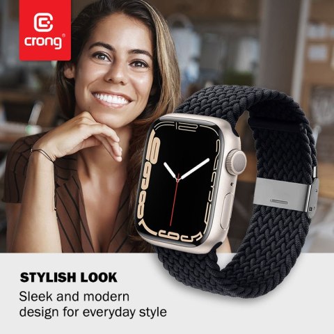 Crong Wave Band - Pleciony pasek do Apple Watch 44/45/46/49 mm (grafitowy) Crong Wave Band - Pleciony pasek do Apple Watch 44/45/46/49 mm (grafitowy)