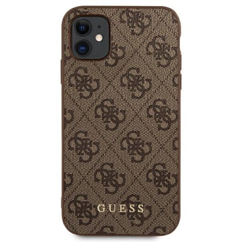 Guess 4G Metal Gold Logo - Etui iPhone 11 (brązowy) Guess 4G Metal Gold Logo - Etui iPhone 11 (brązowy)
