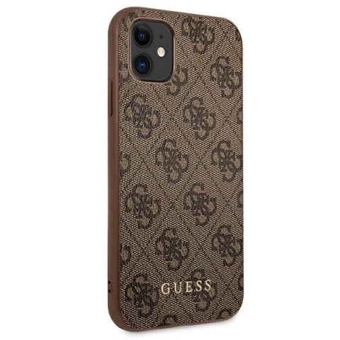 Guess 4G Metal Gold Logo - Etui iPhone 11 (brązowy) Guess 4G Metal Gold Logo - Etui iPhone 11 (brązowy)