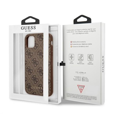 Guess 4G Metal Gold Logo - Etui iPhone 11 (brązowy) Guess 4G Metal Gold Logo - Etui iPhone 11 (brązowy)