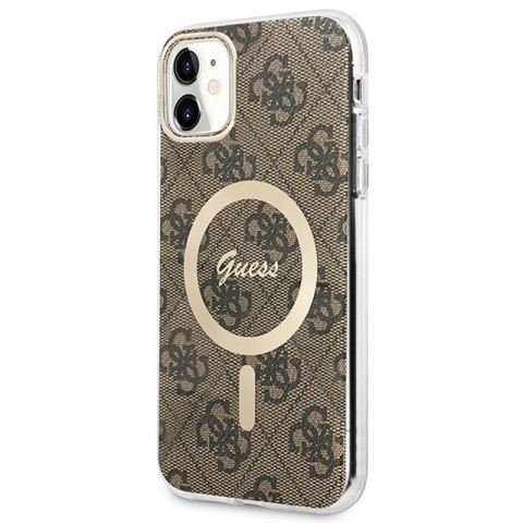 Guess Bundle Pack MagSafe 4G - Zestaw etui + ładowarka MagSafe iPhone 11 (brązowy/złoty) Guess Bundle Pack MagSafe 4G - Zestaw etui + ładowarka MagSafe iPhone 11 (brązowy/złoty)