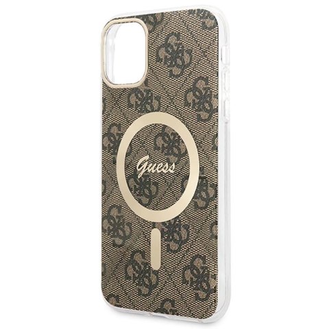 Guess Bundle Pack MagSafe 4G - Zestaw etui + ładowarka MagSafe iPhone 11 (brązowy/złoty) Guess Bundle Pack MagSafe 4G - Zestaw etui + ładowarka MagSafe iPhone 11 (brązowy/złoty)