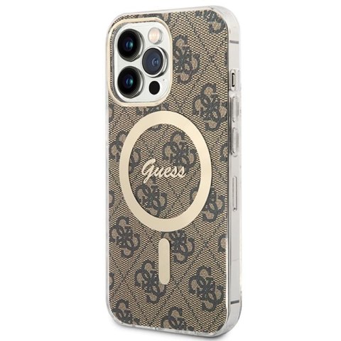 Guess Bundle Pack MagSafe 4G - Zestaw etui + ładowarka MagSafe iPhone 13 Pro Max (brązowy/złoty) Guess Bundle Pack MagSafe 4G - Zestaw etui + ładowarka MagSafe iPhone 13 Pro Max (brązowy/złoty)