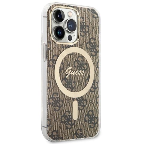 Guess Bundle Pack MagSafe 4G - Zestaw etui + ładowarka MagSafe iPhone 13 Pro Max (brązowy/złoty) Guess Bundle Pack MagSafe 4G - Zestaw etui + ładowarka MagSafe iPhone 13 Pro Max (brązowy/złoty)