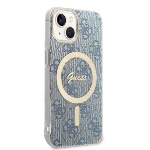 Guess Bundle Pack MagSafe 4G - Zestaw etui + ładowarka MagSafe iPhone 14 Plus (niebieski/złoty) Guess Bundle Pack MagSafe 4G - Zestaw etui + ładowarka MagSafe iPhone 14 Plus (niebieski/złoty)
