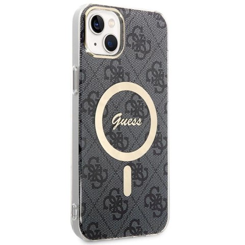 Guess Bundle Pack MagSafe 4G - Zestaw etui + ładowarka MagSafe iPhone 14 (czarny/złoty) Guess Bundle Pack MagSafe 4G - Zestaw etui + ładowarka MagSafe iPhone 14 (czarny/złoty)