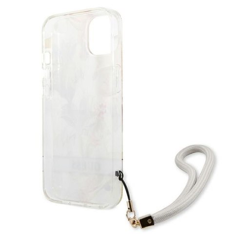 Guess Flower Cord - Etui ze smyczką iPhone 13 mini (Purple) Guess Flower Cord - Etui ze smyczką iPhone 13 mini (Purple)