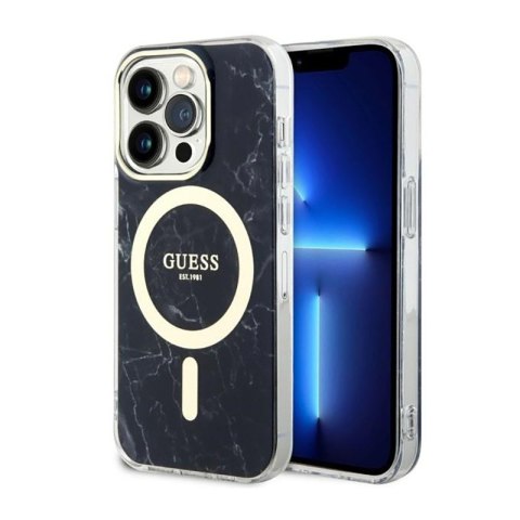 Guess Marble MagSafe - Etui iPhone 14 Pro (Czarny) Guess Marble MagSafe - Etui iPhone 14 Pro (Czarny)