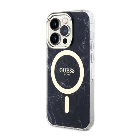 Guess Marble MagSafe - Etui iPhone 14 Pro (Czarny) Guess Marble MagSafe - Etui iPhone 14 Pro (Czarny)