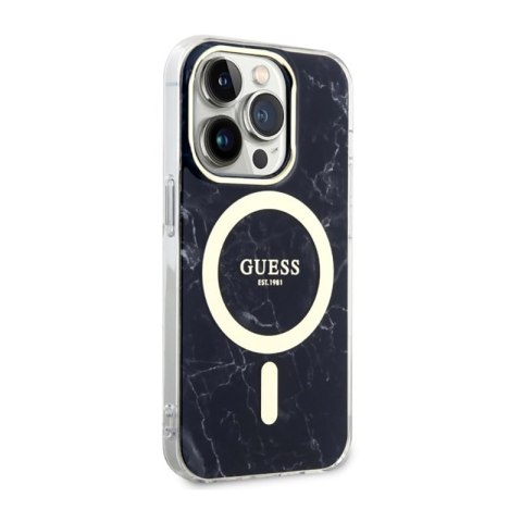 Guess Marble MagSafe - Etui iPhone 14 Pro (Czarny) Guess Marble MagSafe - Etui iPhone 14 Pro (Czarny)
