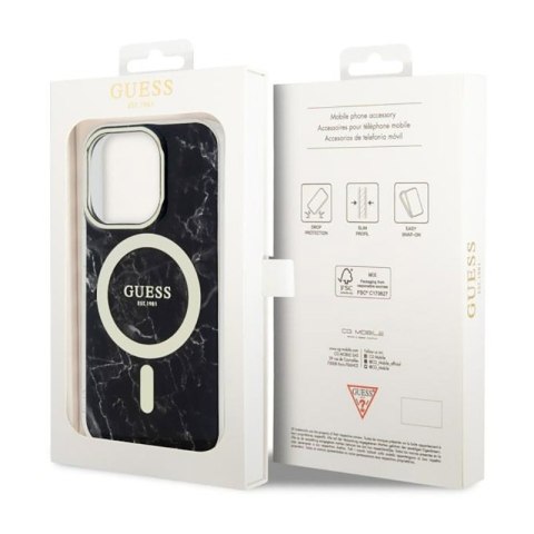 Guess Marble MagSafe - Etui iPhone 14 Pro (Czarny) Guess Marble MagSafe - Etui iPhone 14 Pro (Czarny)