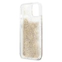 Guess Peony Liquid Glitter - Etui iPhone 13 mini (złoty)