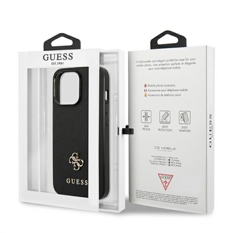 Guess Saffiano 4G Small Metal Logo - Etui iPhone 13 Pro (czarny) Guess Saffiano 4G Small Metal Logo - Etui iPhone 13 Pro (czarny)