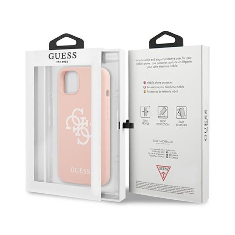 Guess Silicone 4G Big Logo - Etui iPhone 13 mini (różowy) Guess Silicone 4G Big Logo - Etui iPhone 13 mini (różowy)