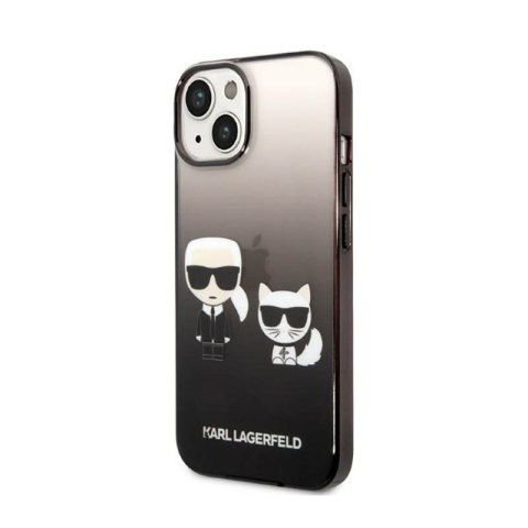 Karl Lagerfeld Gradient Ikonik Karl & Choupette - Etui iPhone 14 Plus (czarny) Karl Lagerfeld Gradient Ikonik Karl & Choupette - Etui iPhone 14 Plus (czarny)