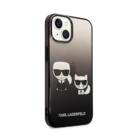 Karl Lagerfeld Gradient Ikonik Karl & Choupette - Etui iPhone 14 Plus (czarny) Karl Lagerfeld Gradient Ikonik Karl & Choupette - Etui iPhone 14 Plus (czarny)