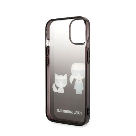 Karl Lagerfeld Gradient Ikonik Karl & Choupette - Etui iPhone 14 Plus (czarny) Karl Lagerfeld Gradient Ikonik Karl & Choupette - Etui iPhone 14 Plus (czarny)