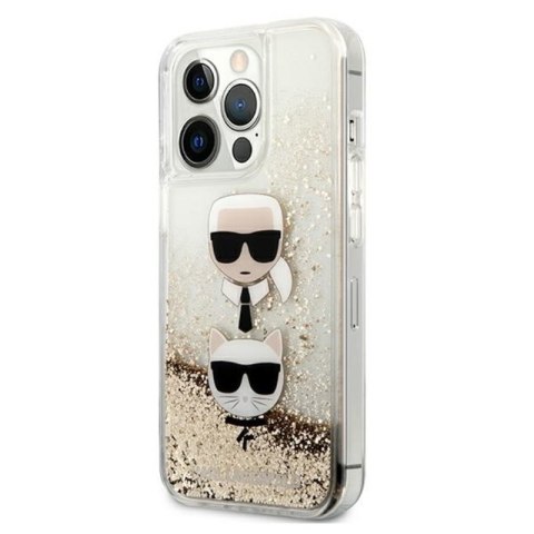 Karl Lagerfeld Liquid Glitter Karl & Choupette Head - Etui iPhone 13 Pro Max (złoty) Karl Lagerfeld Liquid Glitter Karl & Choupette Head - Etui iPhone 13 Pro Max (złoty)
