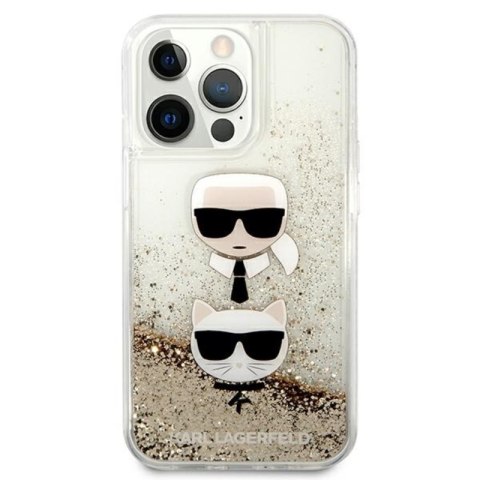 Karl Lagerfeld Liquid Glitter Karl & Choupette Head - Etui iPhone 13 Pro Max (złoty) Karl Lagerfeld Liquid Glitter Karl & Choupette Head - Etui iPhone 13 Pro Max (złoty)