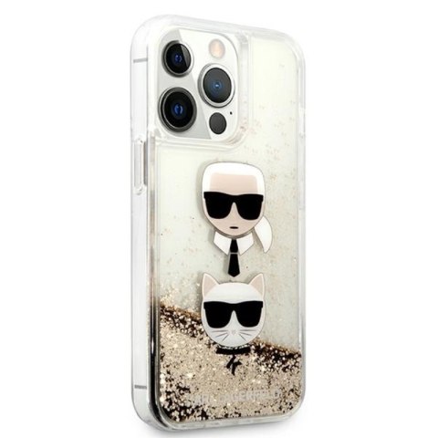 Karl Lagerfeld Liquid Glitter Karl & Choupette Head - Etui iPhone 13 Pro Max (złoty) Karl Lagerfeld Liquid Glitter Karl & Choupette Head - Etui iPhone 13 Pro Max (złoty)