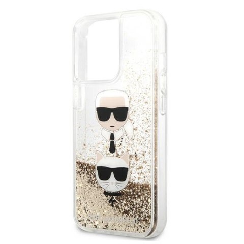 Karl Lagerfeld Liquid Glitter Karl & Choupette Head - Etui iPhone 13 Pro Max (złoty) Karl Lagerfeld Liquid Glitter Karl & Choupette Head - Etui iPhone 13 Pro Max (złoty)