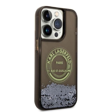 Karl Lagerfeld Liquid Glitter Round RSG Logo Case - Etui iPhone 14 Pro (czarny) Karl Lagerfeld Liquid Glitter Round RSG Logo Case - Etui iPhone 14 Pro (czarny)