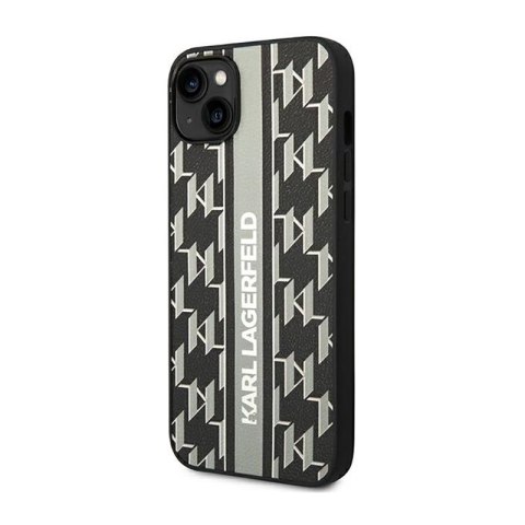 Karl Lagerfeld Monogram Stripe - Etui iPhone 14 Plus (szary) Karl Lagerfeld Monogram Stripe - Etui iPhone 14 Plus (szary)