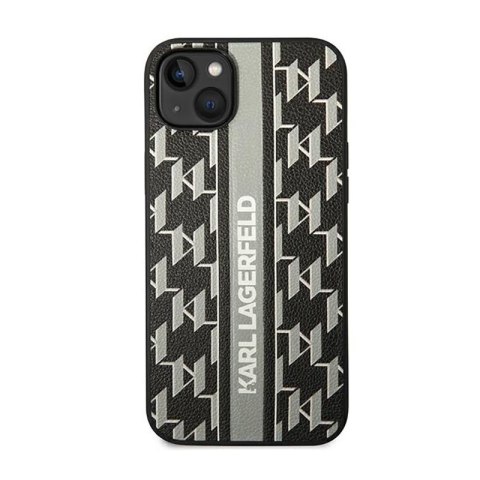 Karl Lagerfeld Monogram Stripe - Etui iPhone 14 Plus (szary) Karl Lagerfeld Monogram Stripe - Etui iPhone 14 Plus (szary)
